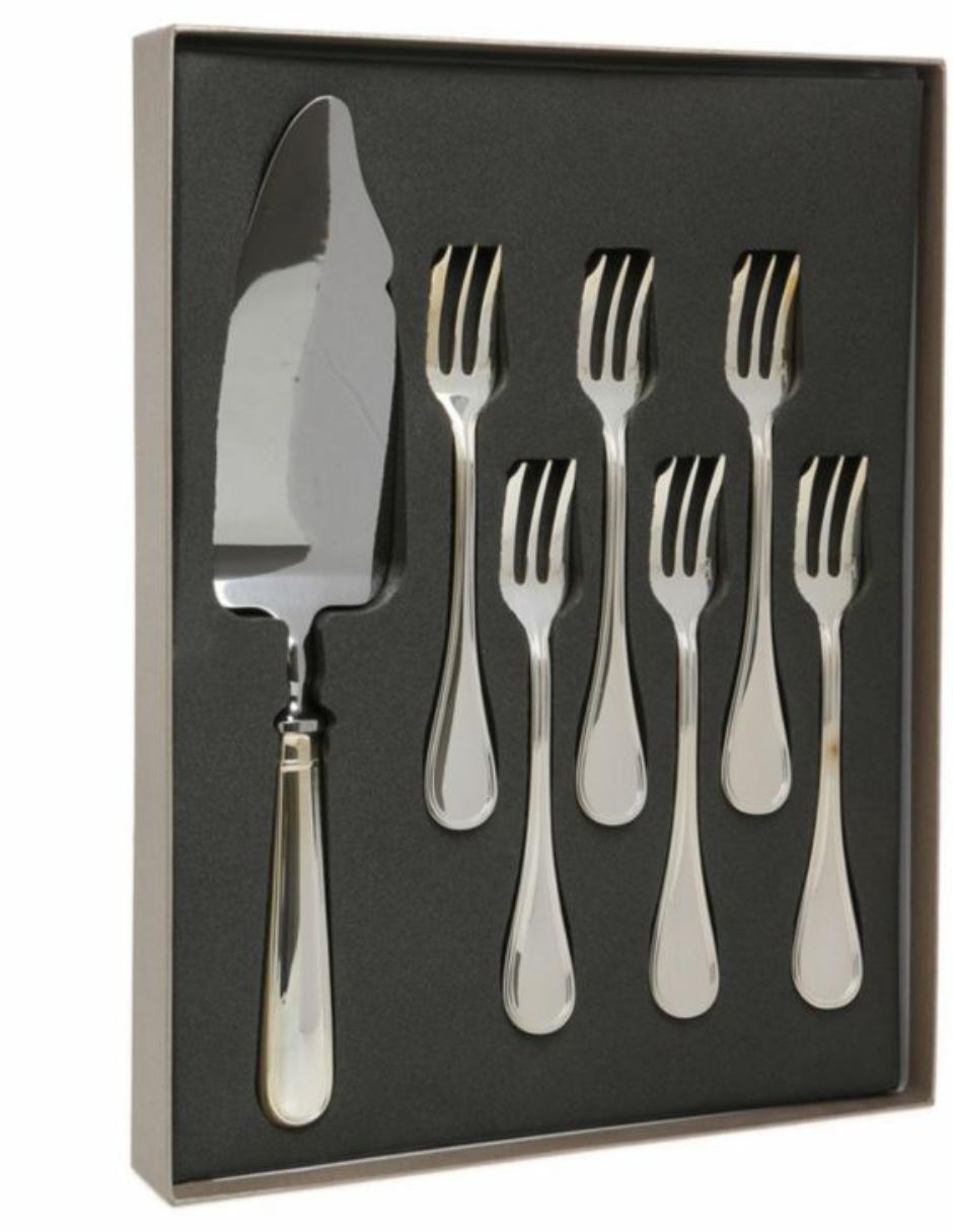 Christofle Set de 6 Tenedores y Pala en Baño de Plata
