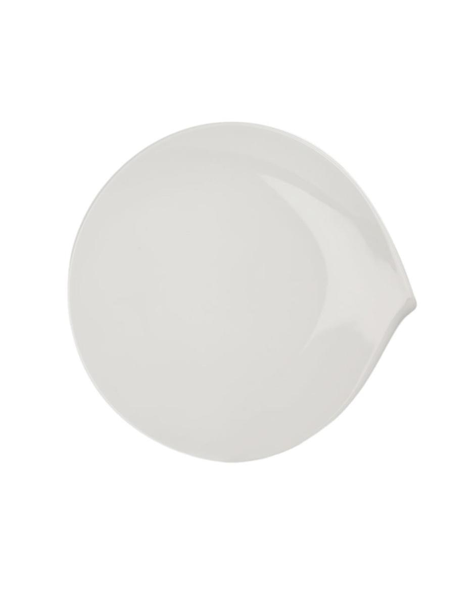 Plato postre Flow blanco