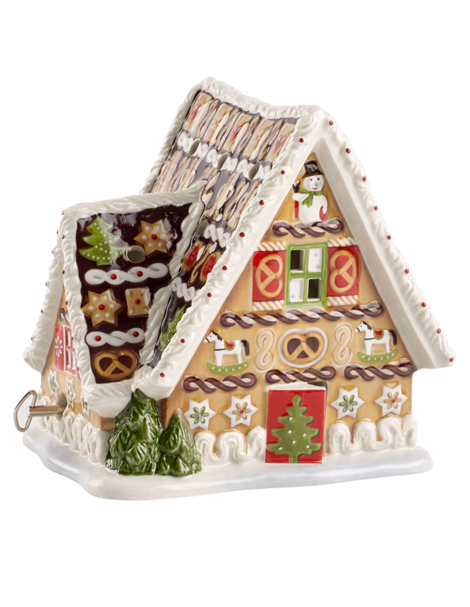 Figura decorativa de casa de jengibre de porcelana Figura decorativa de casa de jengibre de porcelana