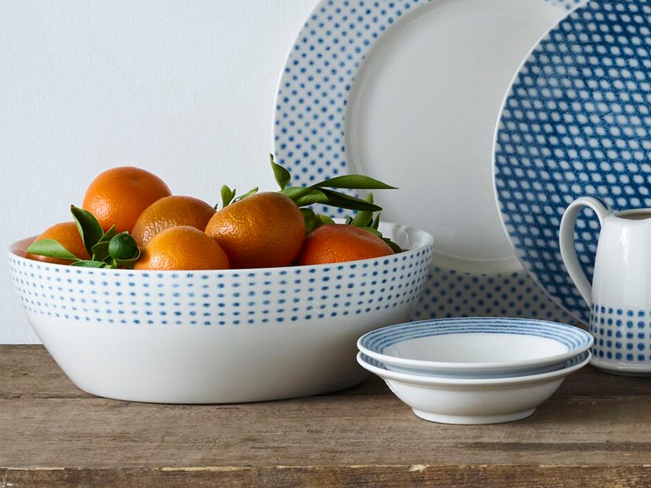 Ensaladera Hammock azul de porcelana 3