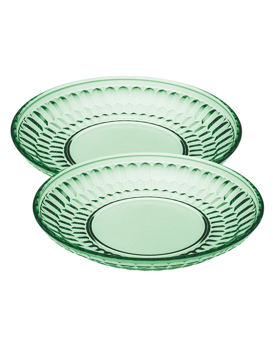 Plato postre de cristal 2 piezas Plato postre de cristal 2 piezas