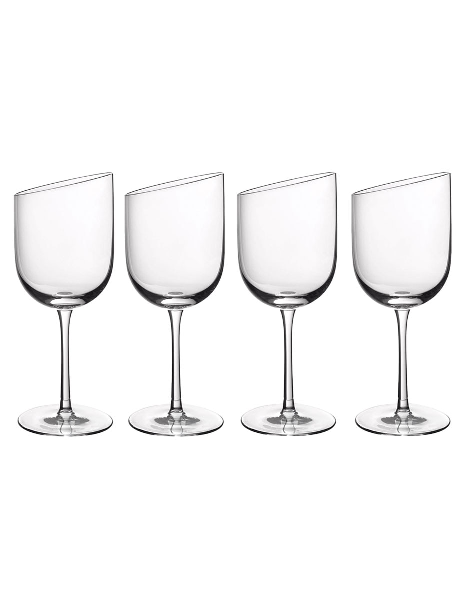 Set de copas para vino de cristal 4 piezas
