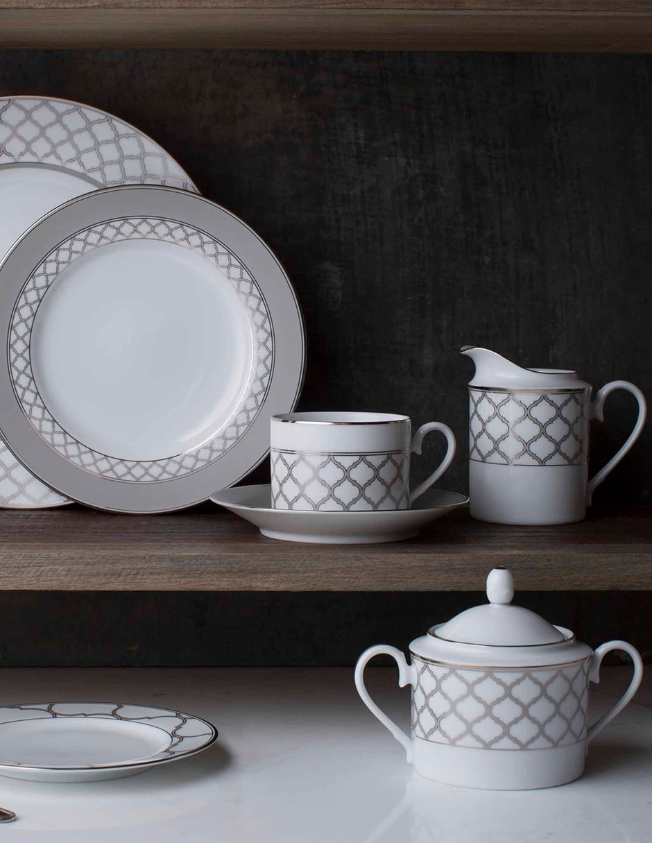 Vajilla cerrada Eternal Palace Platinum de porcelana