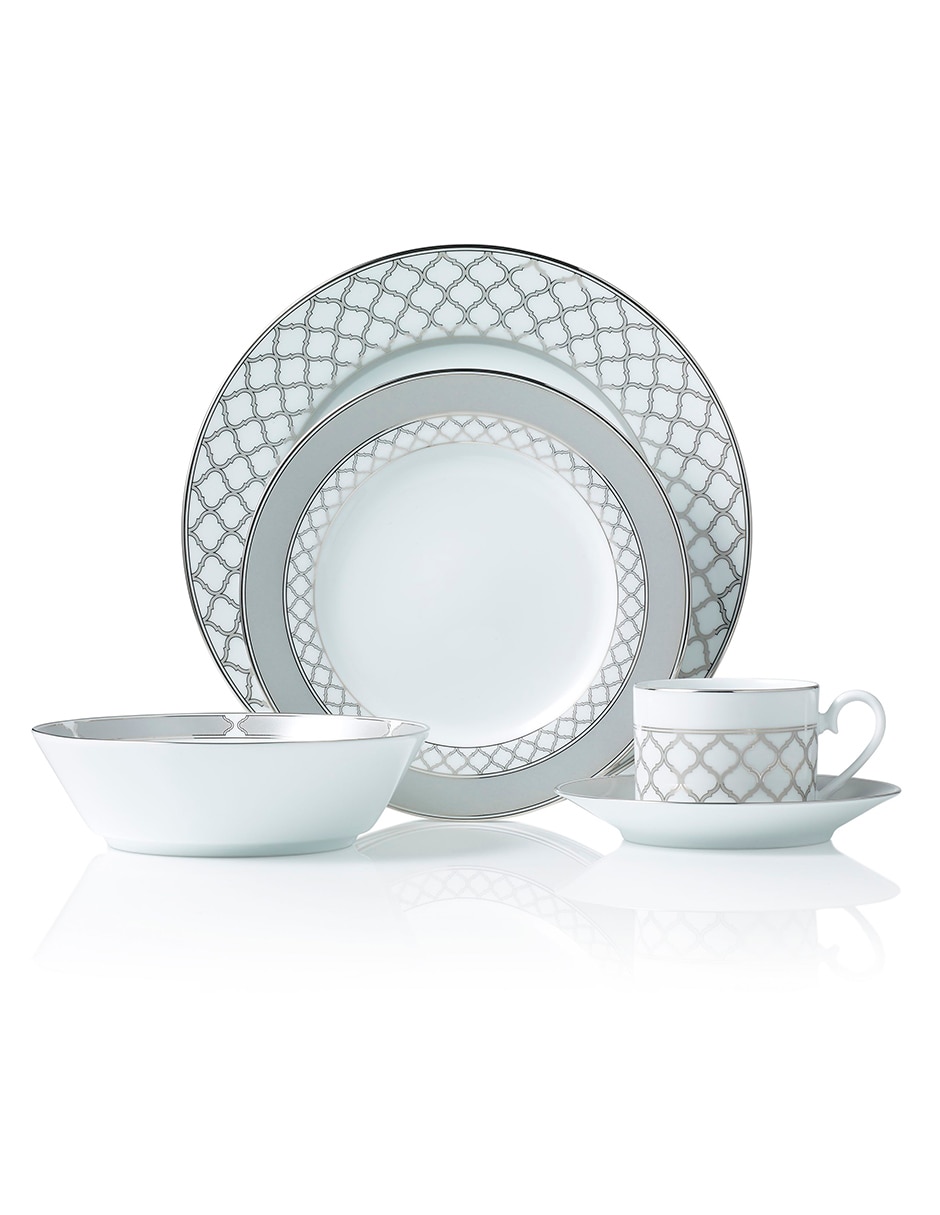 Vajilla cerrada Noritake Eternal Palace Platinum de porcelana