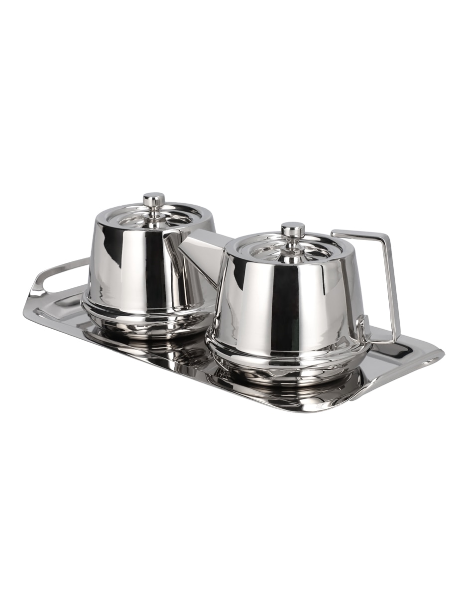 Set de tazas con tapa Niquelado Clasico 3 piezas Set de tazas con tapa Niquelado Clasico 3 piezas