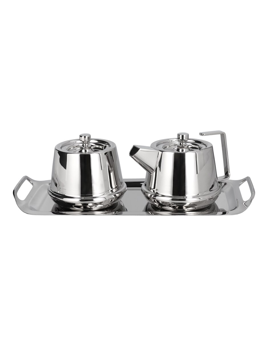 Set de tazas con tapa Niquelado Clasico 3 piezas 3