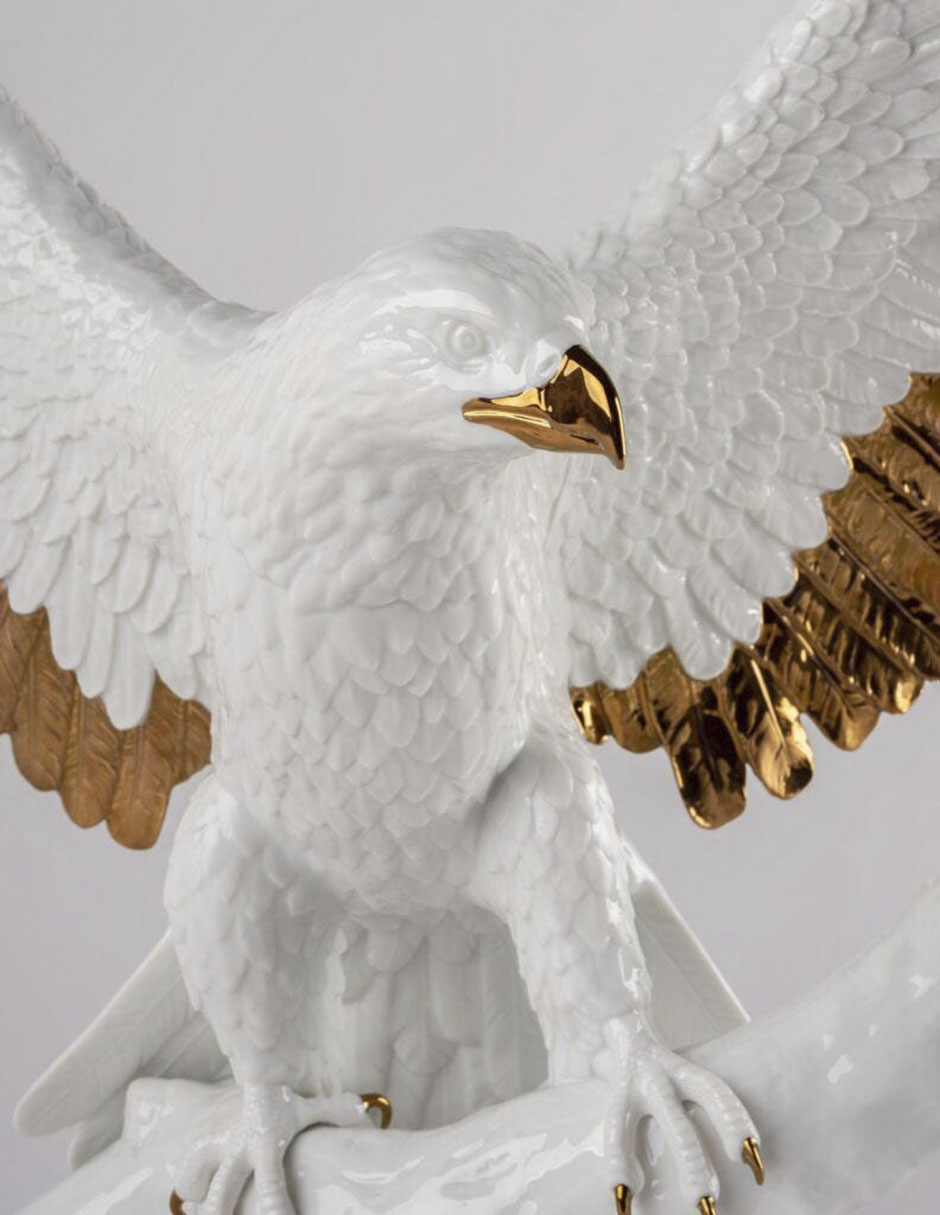 Escultura lladró águila de la libertad de porcelana