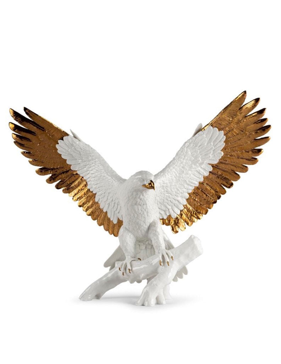Escultura lladró águila de la libertad de porcelana