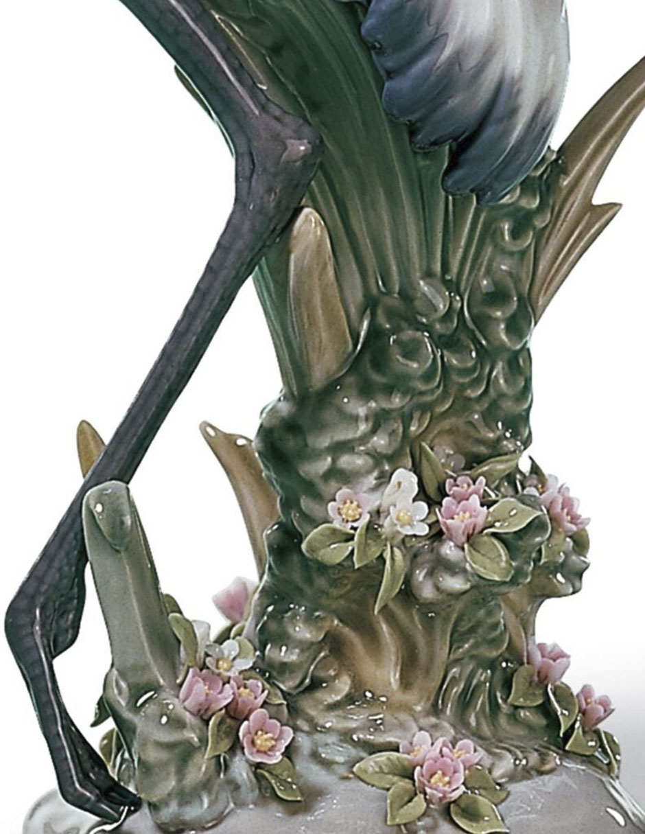 Escultura de Pareja de Grullas Airosas de porcelana 3