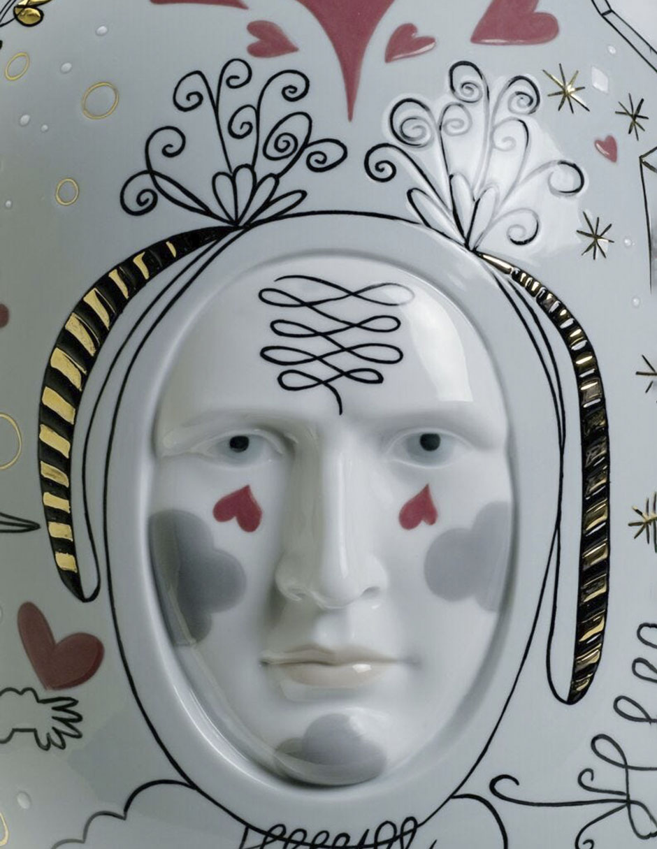 Escultura lladró conversation vase de porcelana