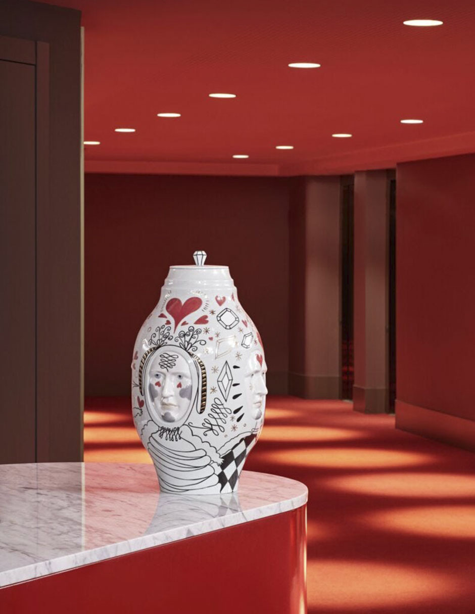 Escultura lladró conversation vase de porcelana