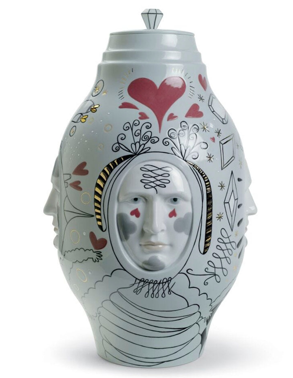 Escultura lladró conversation vase de porcelana