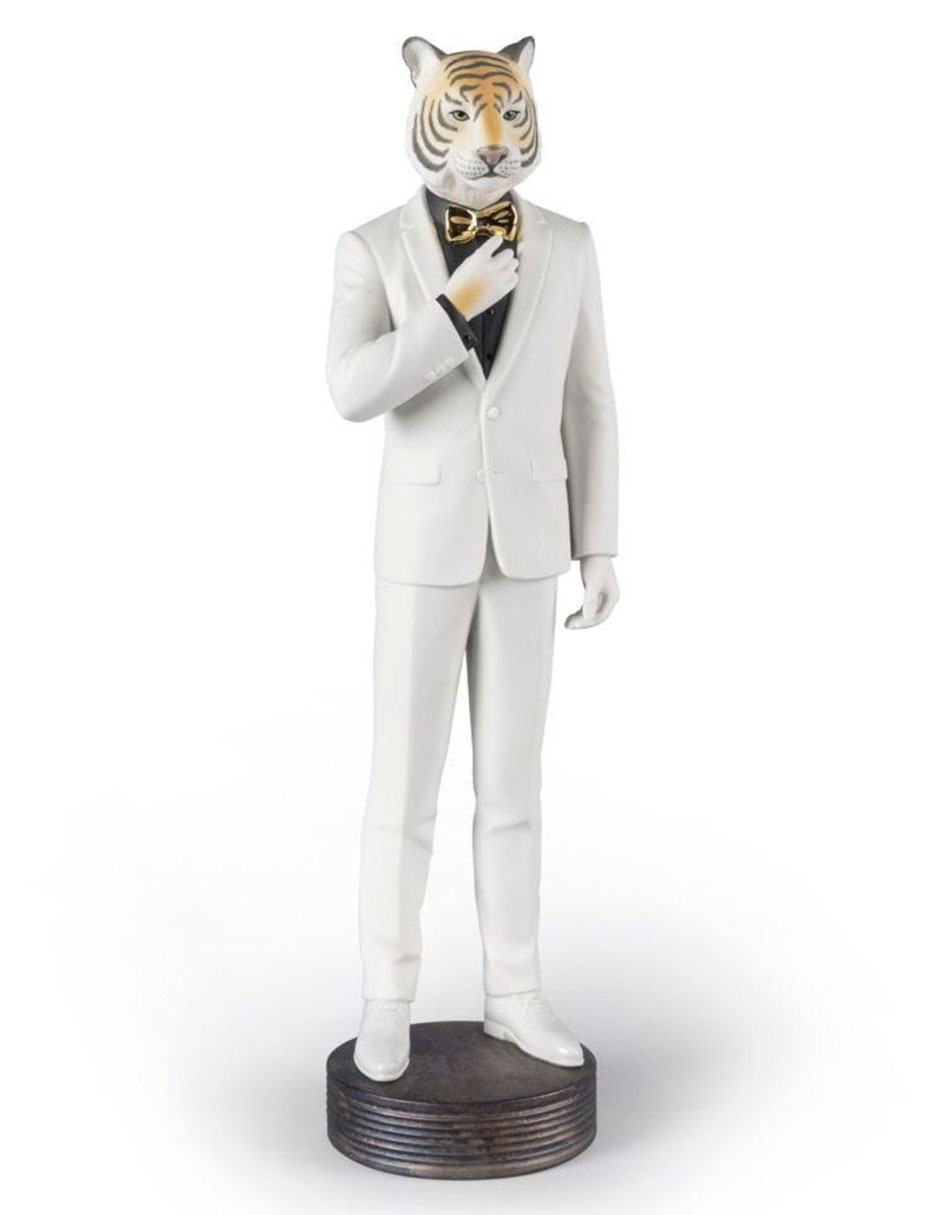 Escultura lladró tiger man de porcelana