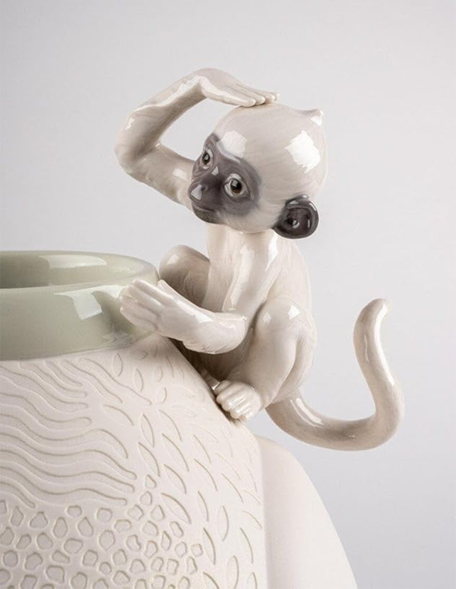 Jarrón lladró monkey de porcelana