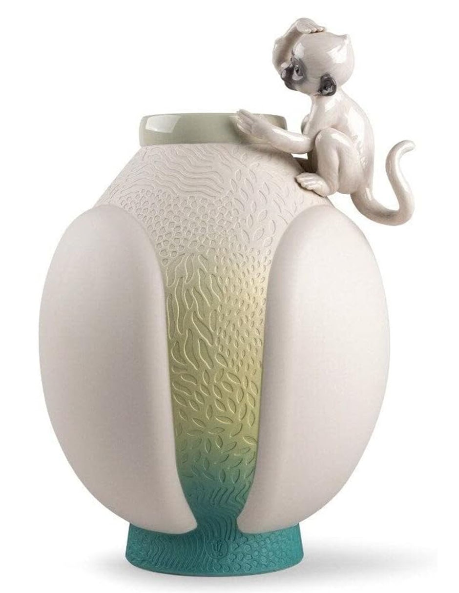 Jarrón lladró monkey de porcelana
