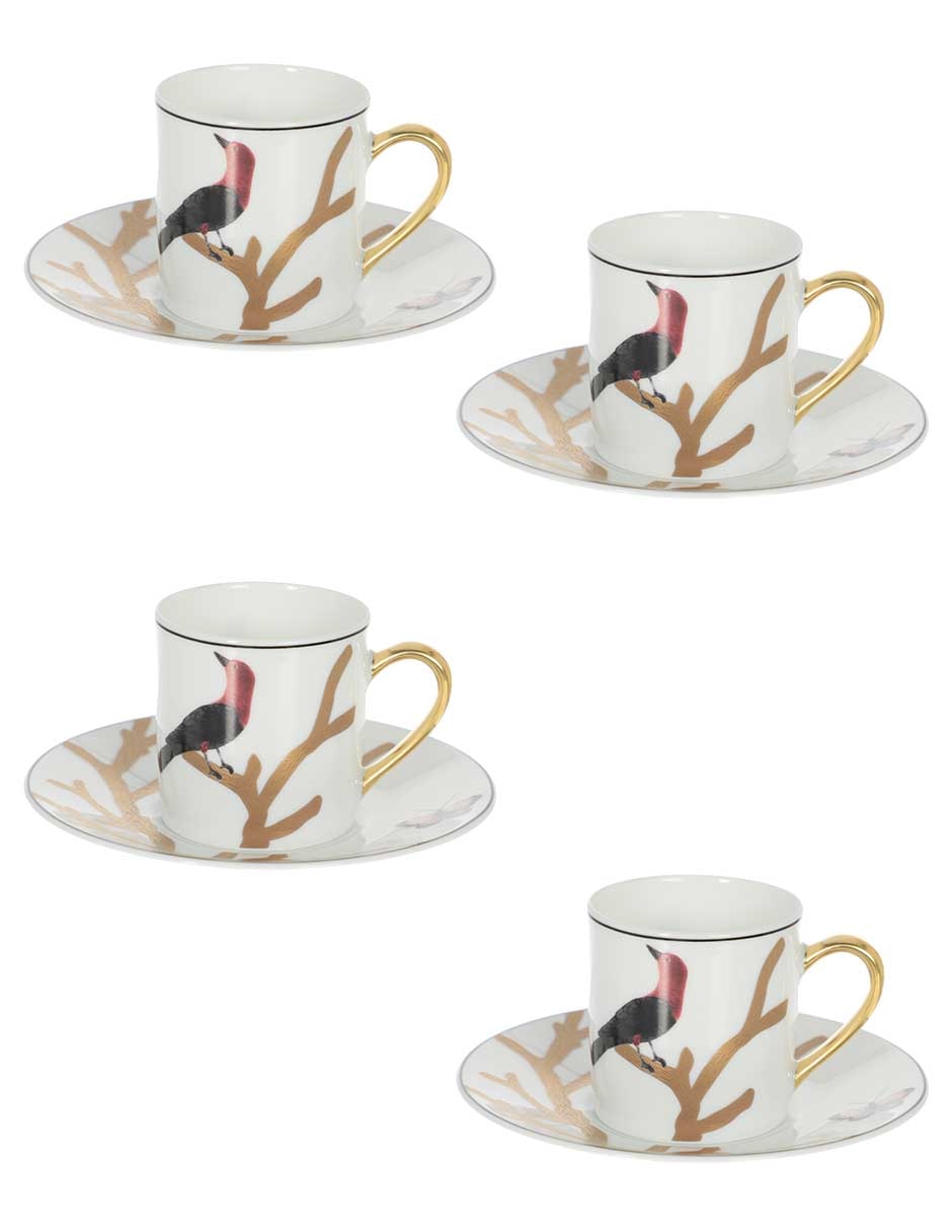 Set de tazas terno Aux Oiseaux 8 piezas