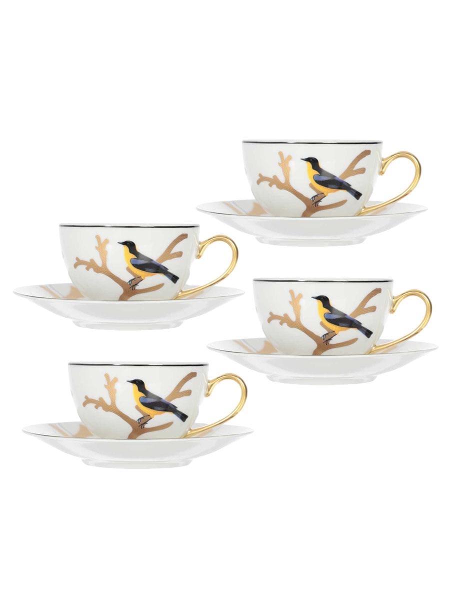 Set de tazas terno Aux Oiseaux 8 piezas