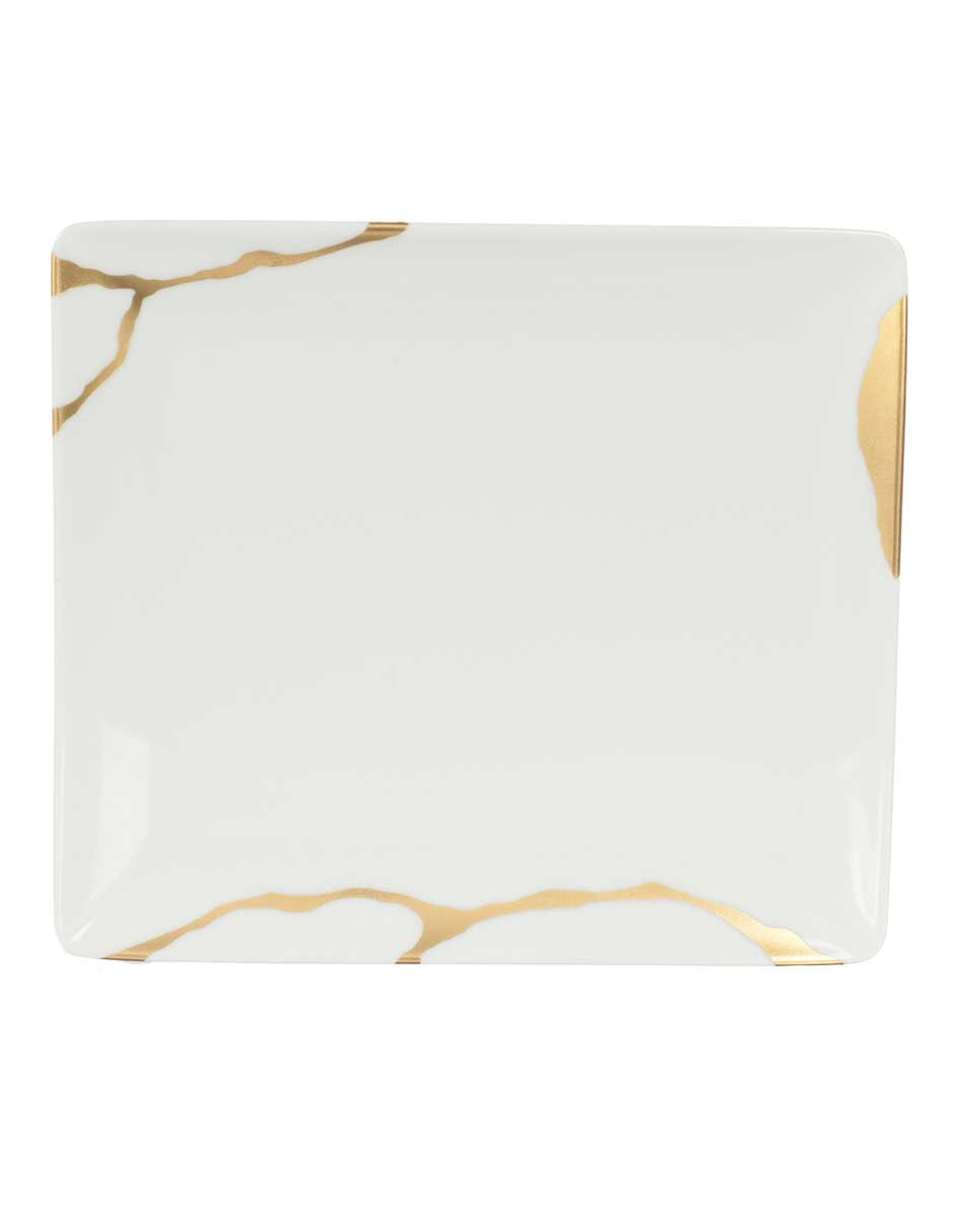 Bandeja decorativa Kintsugi de porcelana 2