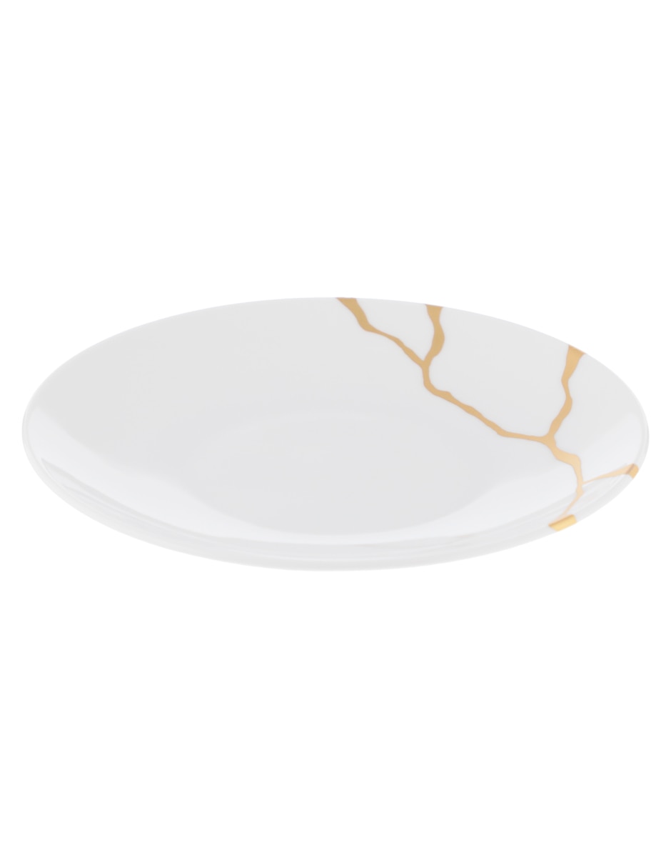 Plato pan Kintsugi de porcelana