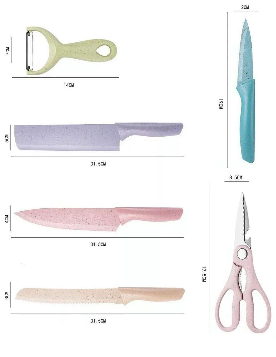 Set de cuchillos multiusos 6 piezas