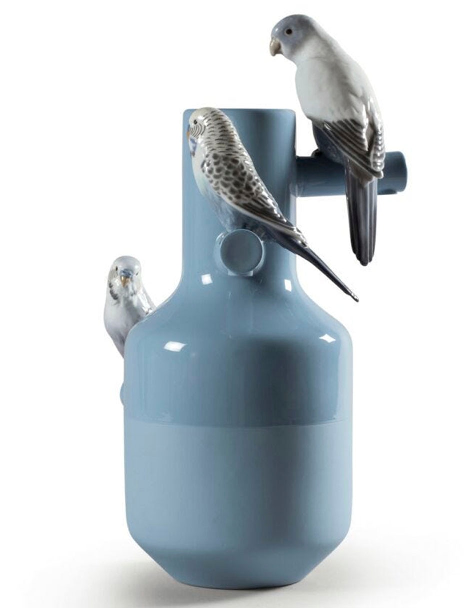 Escultura Lladró Parrot Parade de porcelana
