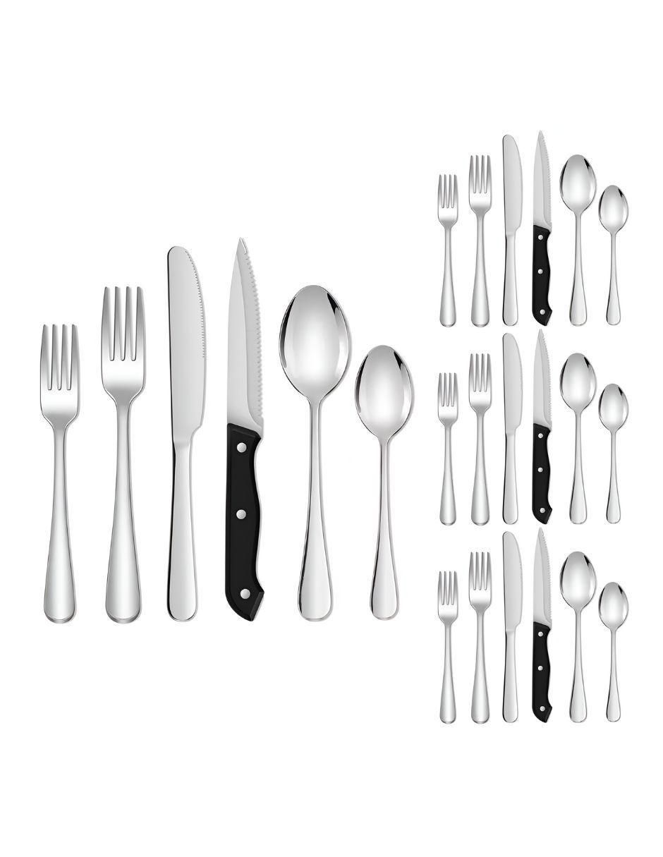 Set cubiertos de acero inoxidable 24 piezas Set cubiertos de acero inoxidable 24 piezas