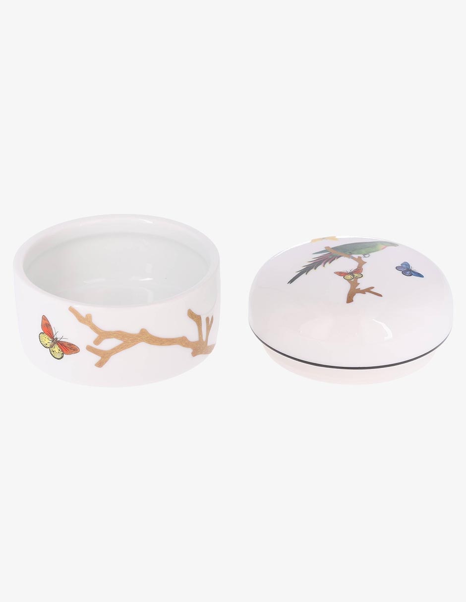 Contenedor Bernardaud Aux Oiseaux de porcelana