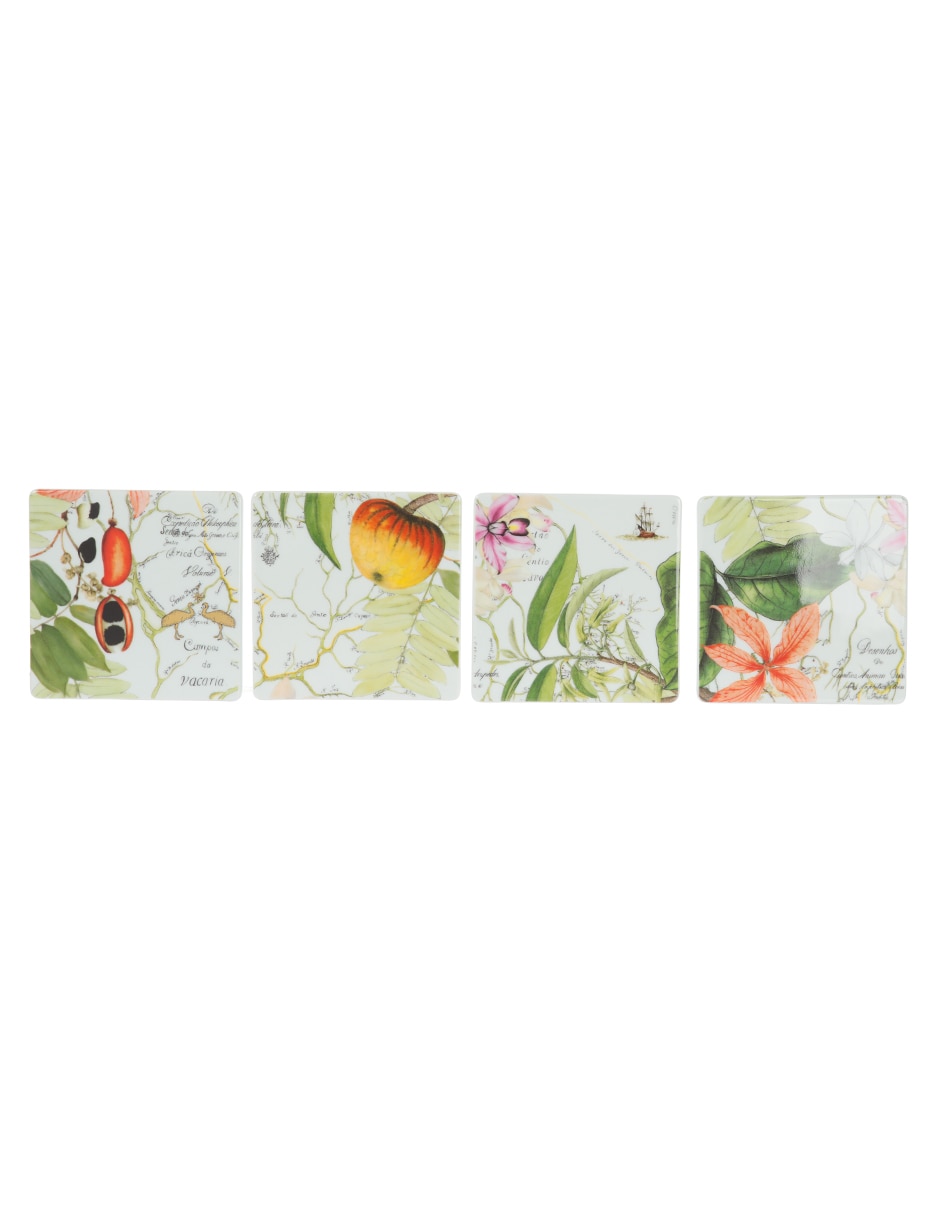 Set de portavasos Amazonia de porcelana 4 piezas Set de portavasos Amazonia de porcelana 4 piezas