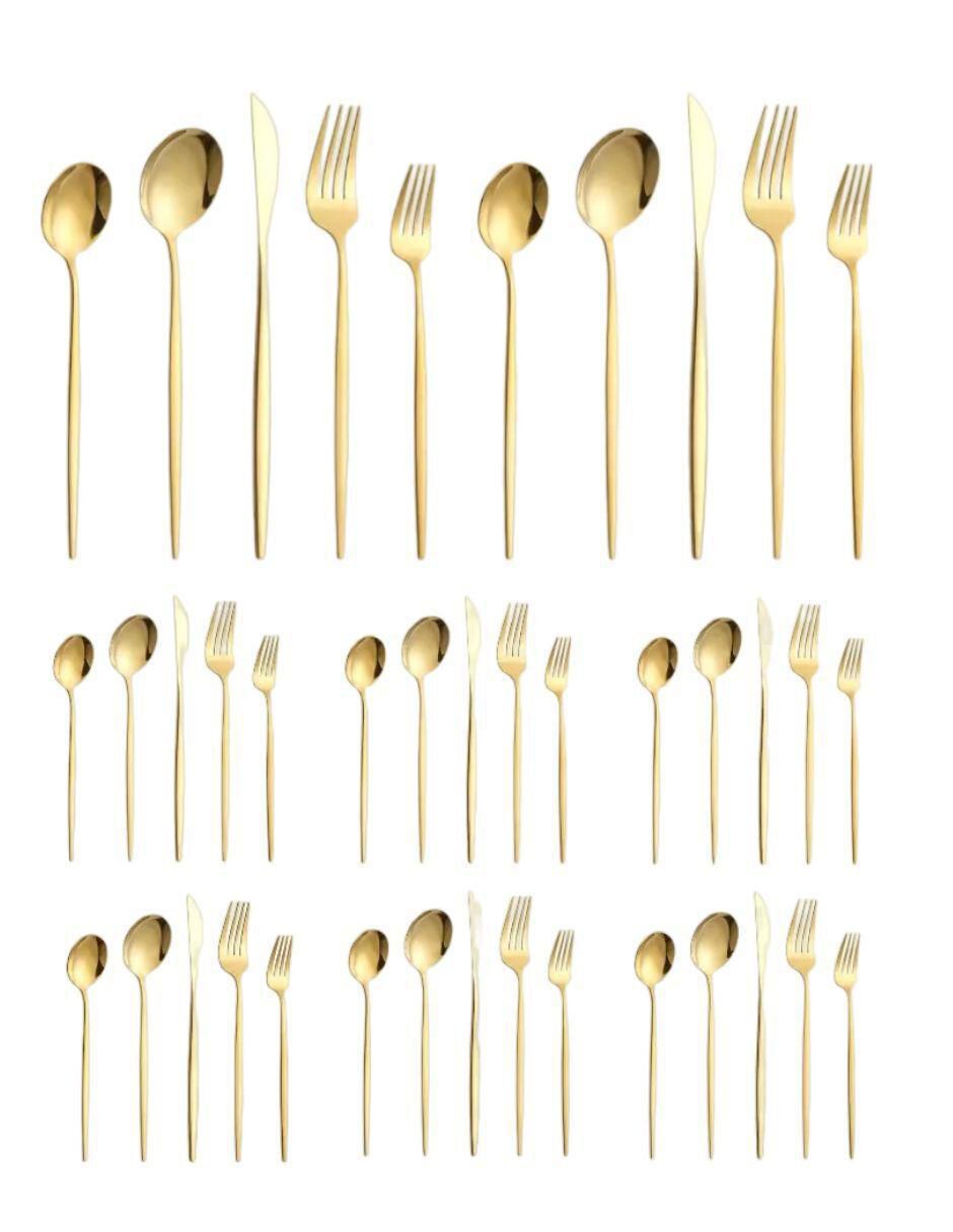 Set cubiertos de acero inoxidable 40 piezas Set cubiertos de acero inoxidable 40 piezas
