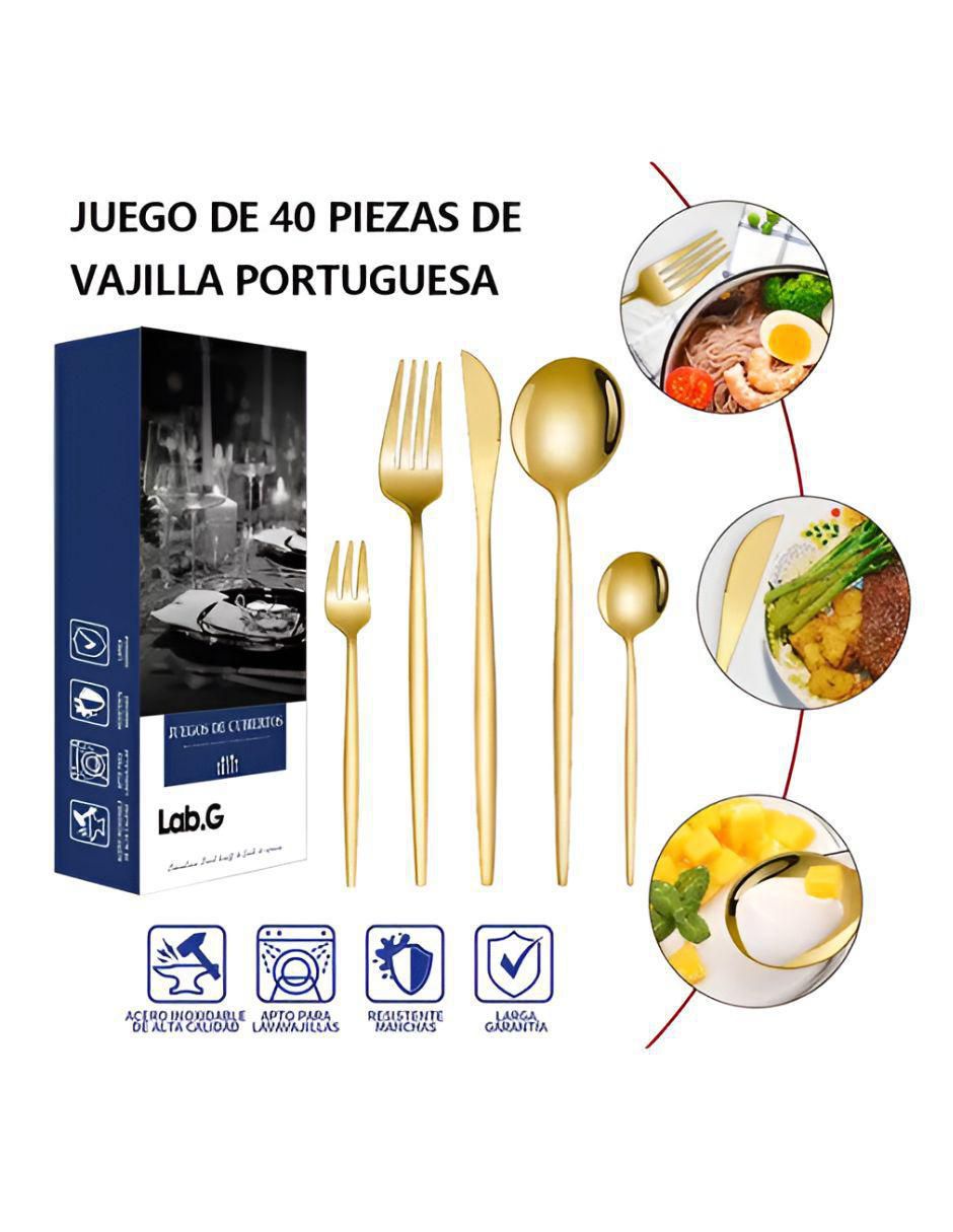 Set cubiertos de acero inoxidable 40 piezas