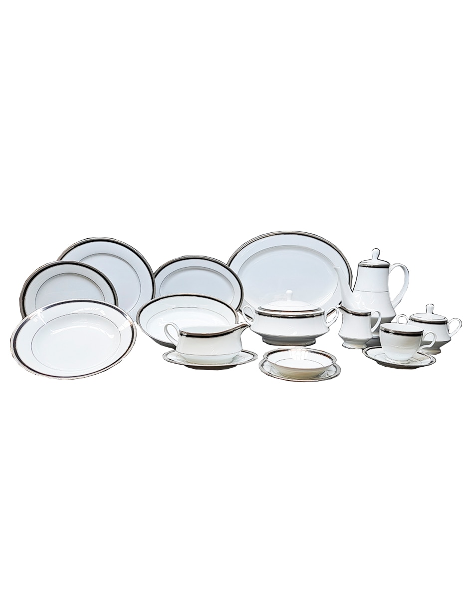 Vajilla infantil austin platinum de porcelana para 12 personas