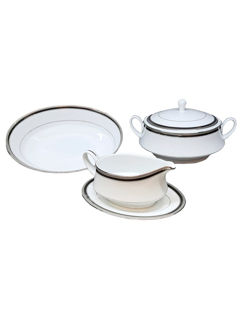 Vajilla infantil austin platinum de porcelana para 12 personas 12
