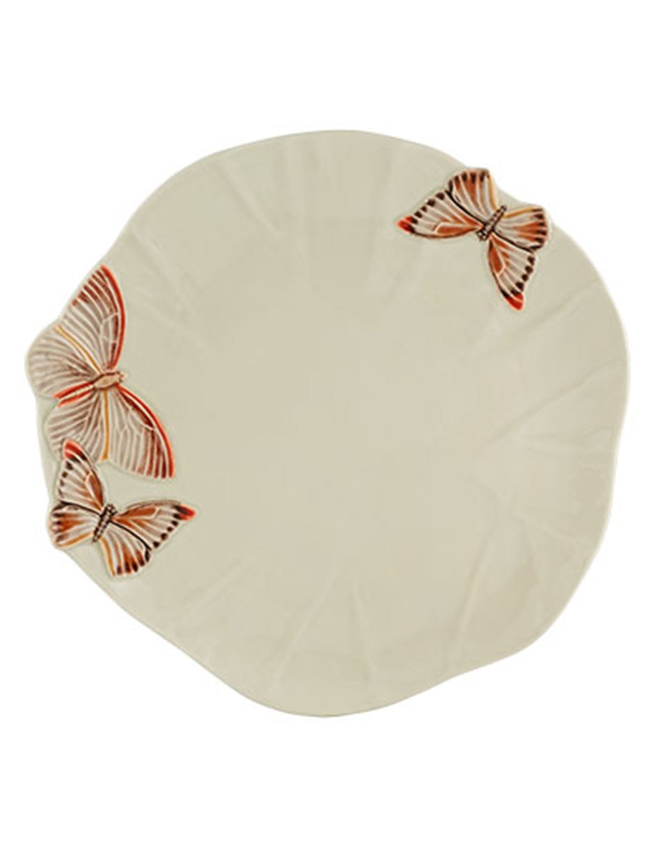 Plato base Cloudy Butterflies de loza Plato base Cloudy Butterflies de loza