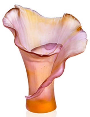 Florero Daum Arum Rose de cristal
