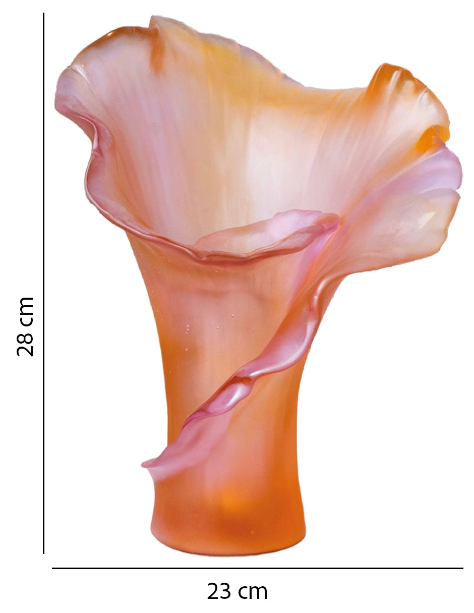 Florero Daum Arum Rose de cristal