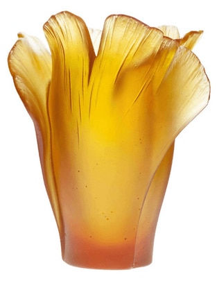 Florero Daum Ginkgo de cristal
