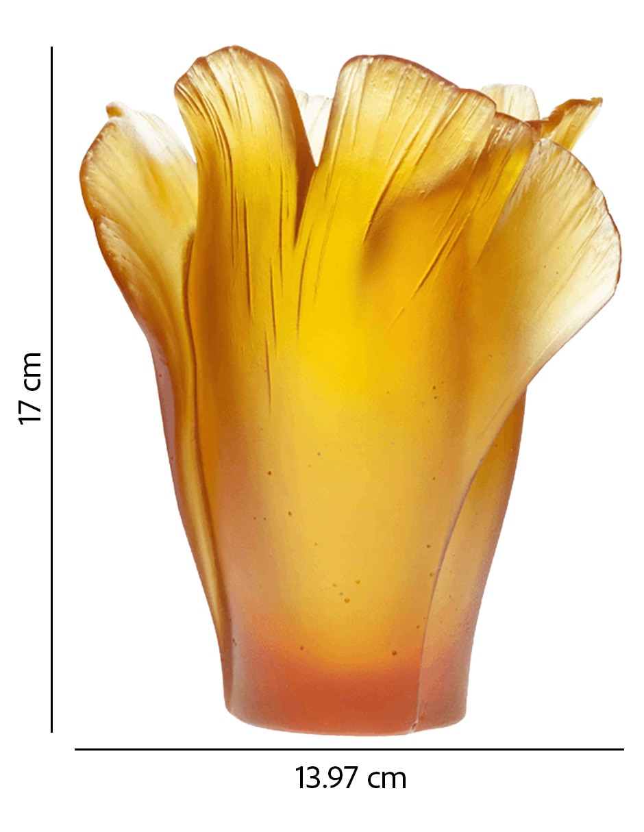 Florero Daum Ginkgo de cristal