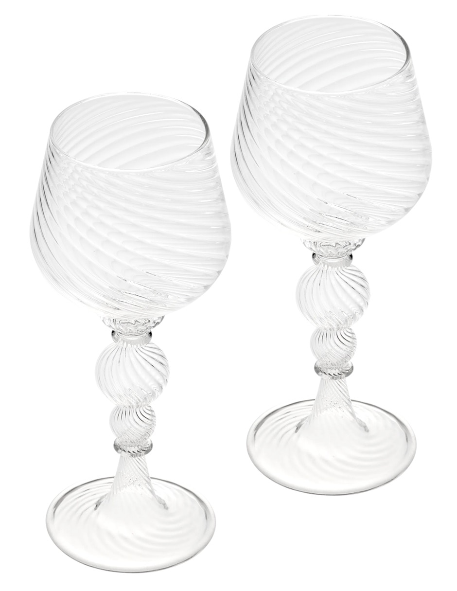 Set de copas para vino blanco Tourbillon de cristal 2 piezas