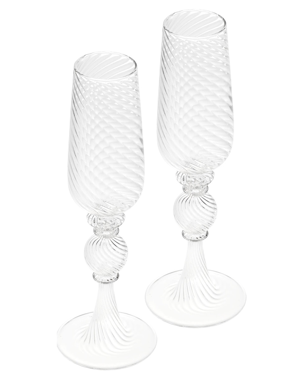 Set de copas para champán Tourbillon de cristal 2 piezas Set de copas para champán Tourbillon de cristal 2 piezas