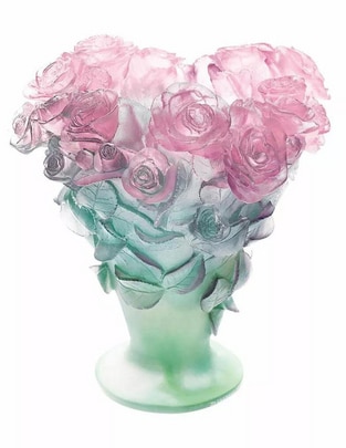 Florero Daum Roses de cristal