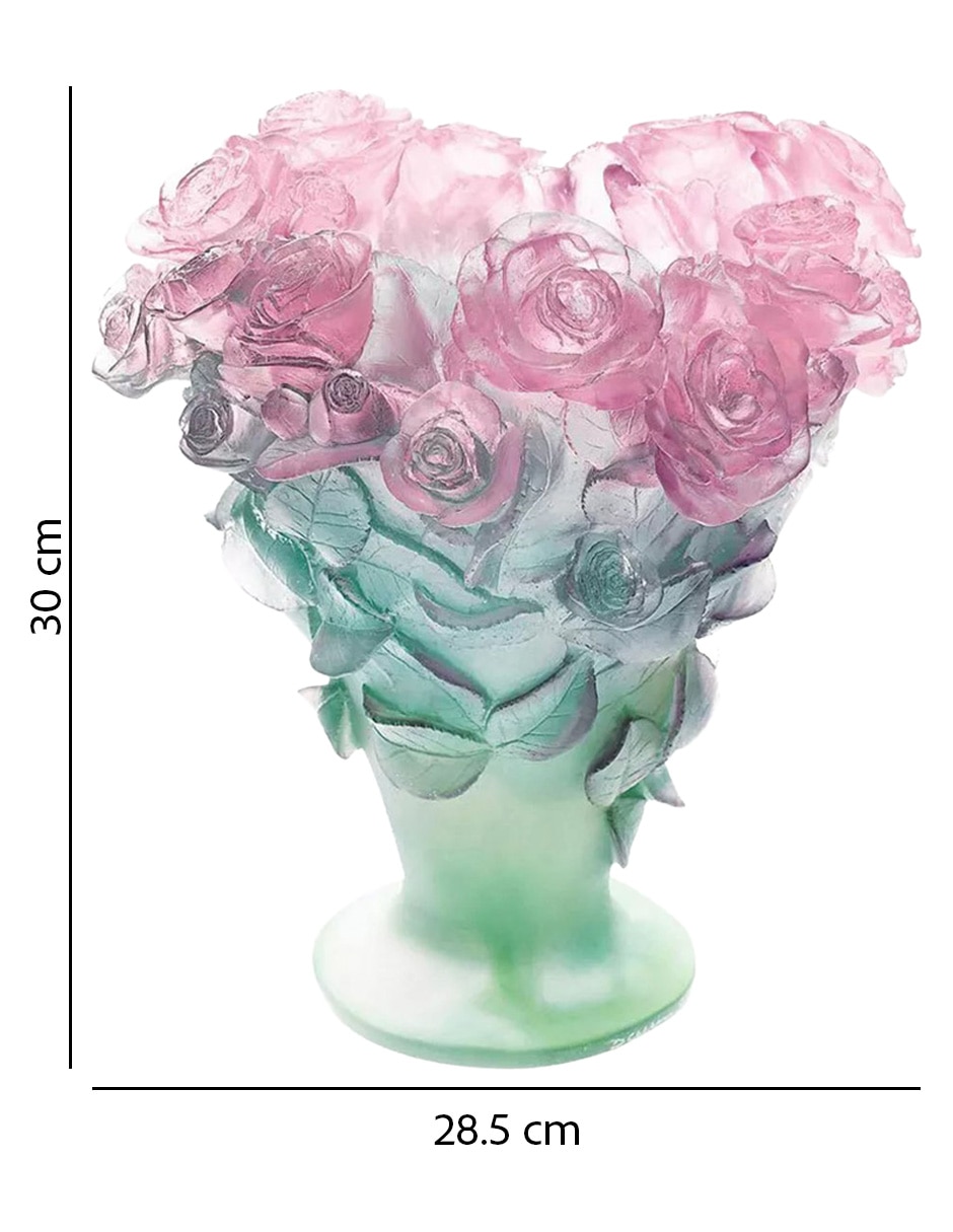 Florero Daum Roses de cristal