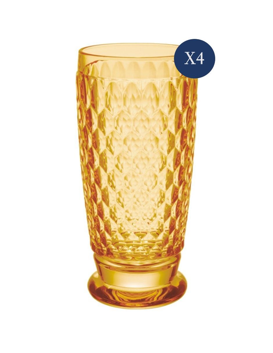 Set vasos och Boston de cristal con 4 piezas