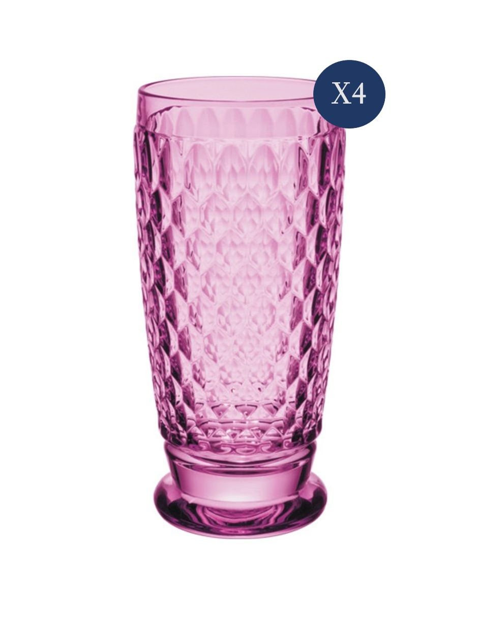 Set vasos och Boston de cristal con 4 piezas