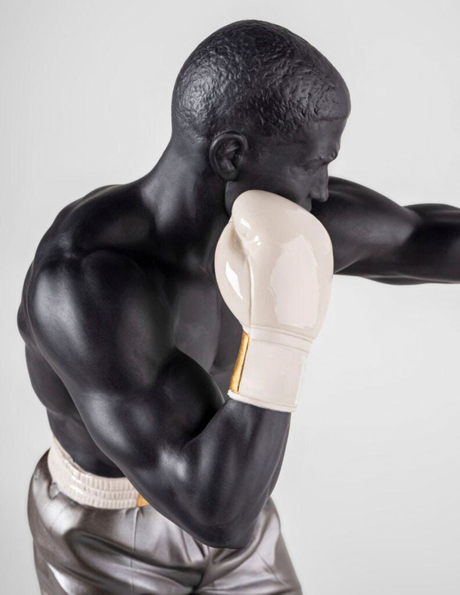 ESCULTURA BOXEADOR PORCELANA, GRAFITO 4