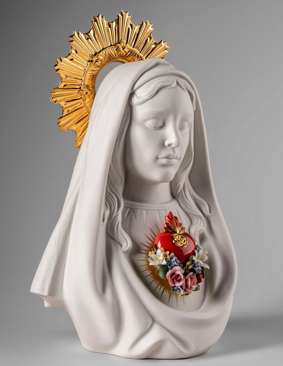 Escultura Lladró Immaculate Heart of Mary de porcelana