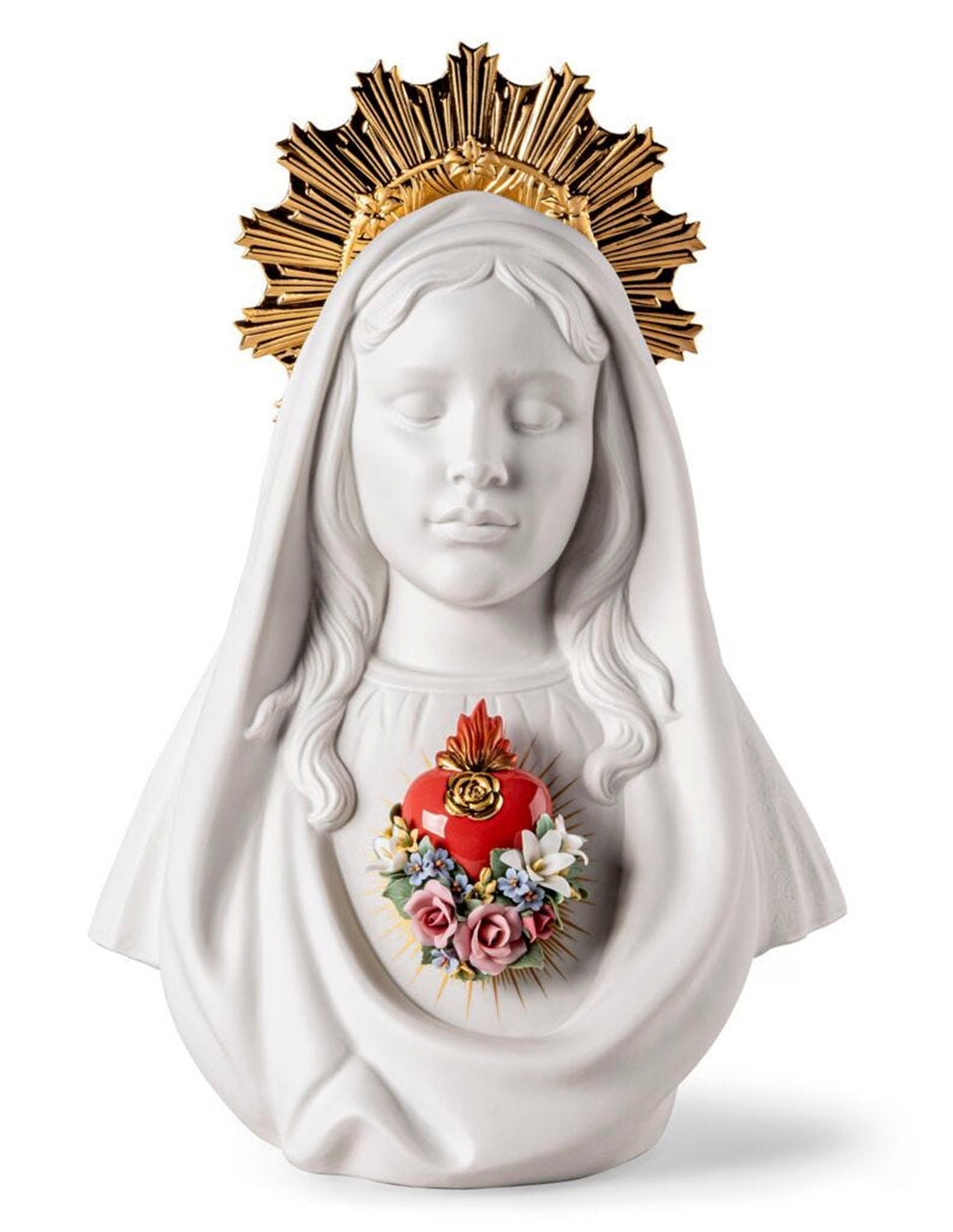 Escultura Lladró Immaculate Heart of Mary de porcelana