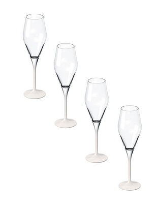 Set de copas para champán Villeroy & B Manufacture Rock de cristal 4 piezas