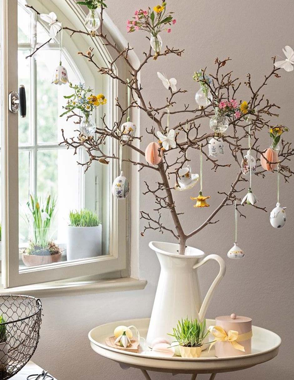 Ornamento pascua campana och New Flower Ornamento pascua campana och New Flower