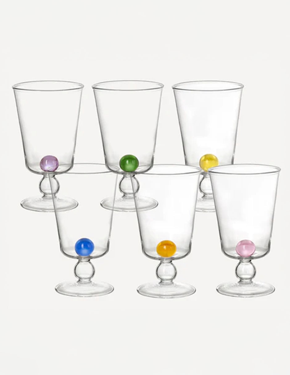Set de copas para agua India Mahdavi de cristal 6 piezas Set de copas para agua India Mahdavi de cristal 6 piezas