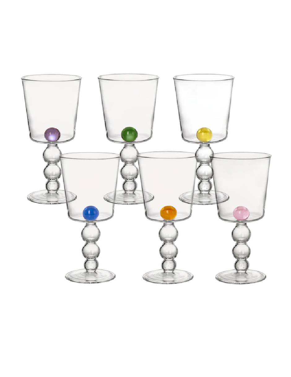 Set de copas para agua India Mahdavi de vidrio 6 piezas Set de copas para agua India Mahdavi de vidrio 6 piezas